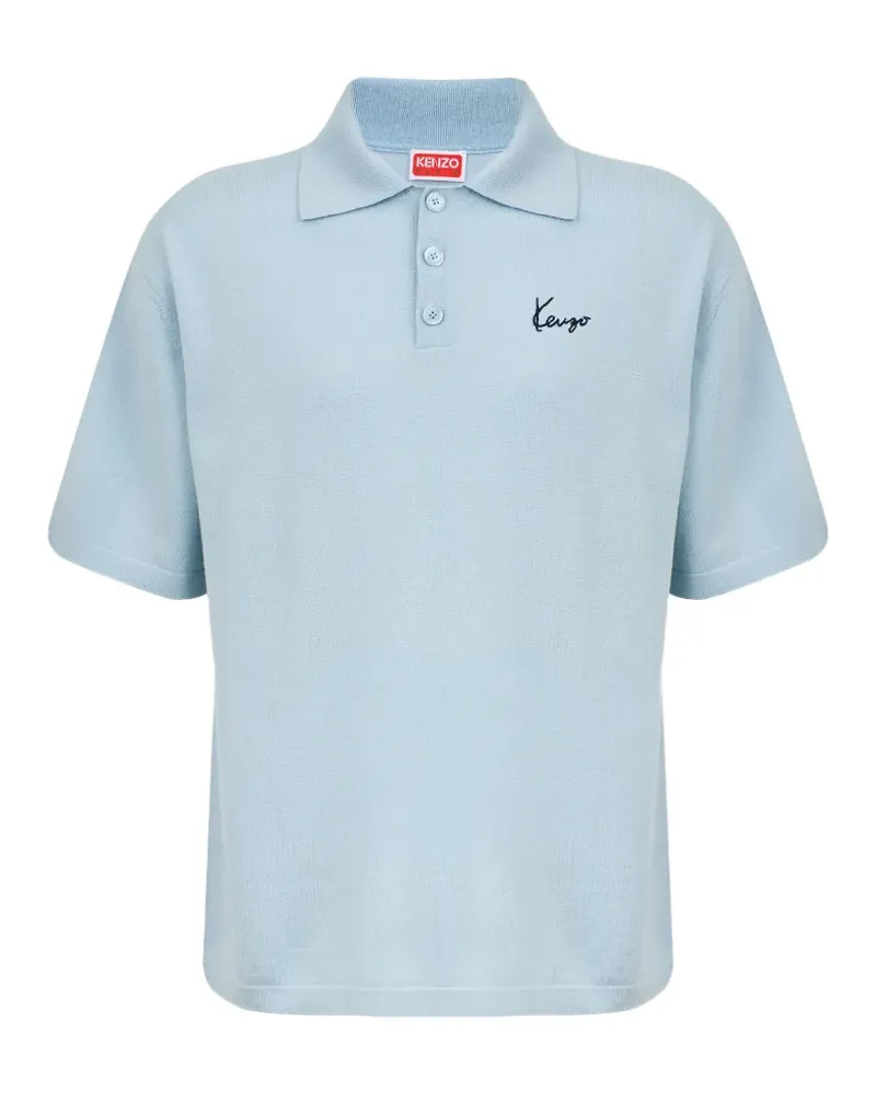 Kenzo Signature-embroidered polo shirt - Blau Blau