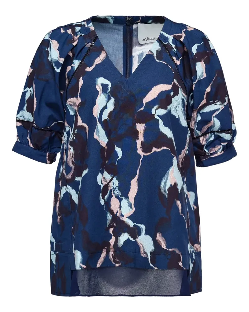 3.1 phillip lim Bluse mit abstraktem Print - Blau Blau