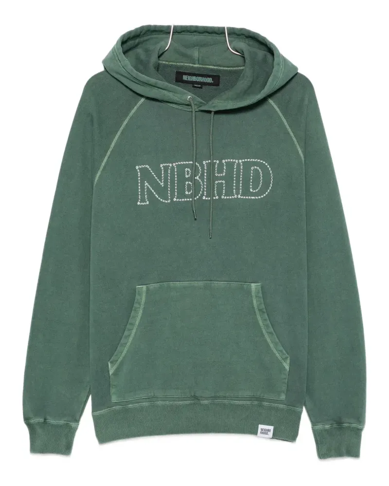 Neighborhood logo-embroidered hoodie - Grün Grün
