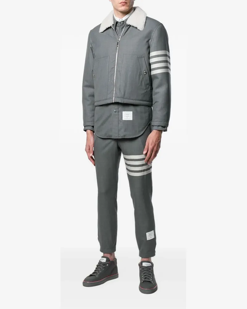Thom Browne 4-Bar Hemdjacke aus Wolle - Grau Grau