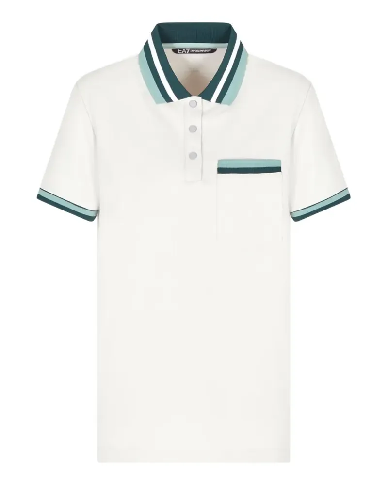 EA7 Golf Pro contrast-trim polo shirt - Weiß Weiß