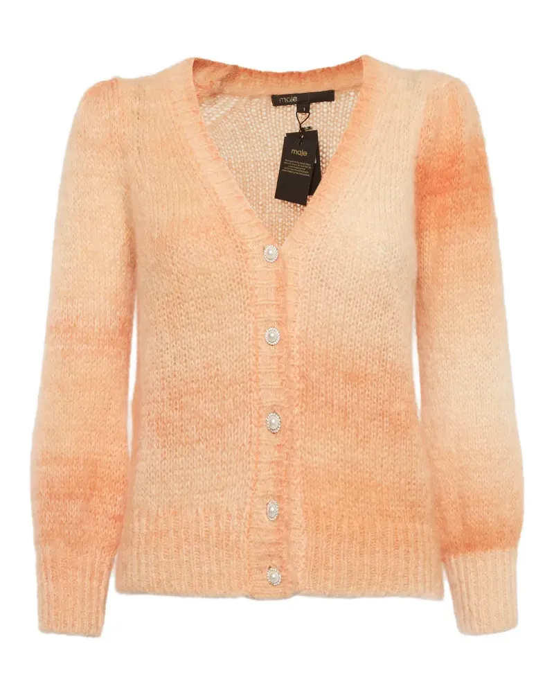 Maje button-down V-neck cardigan - Orange Orange