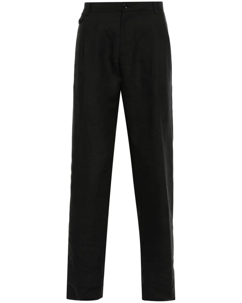 Dolce & Gabbana Tapered-Hose aus Leinen-Chambray - Schwarz Schwarz