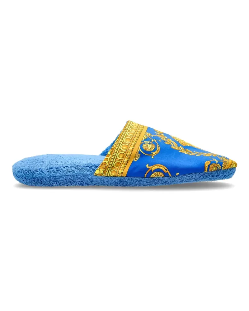 Versace Medusa Barocco-print slippers - Blau Blau
