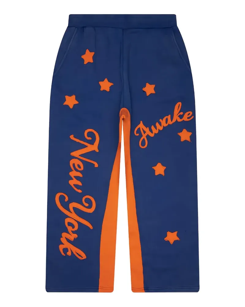AWAKE NY starry-patchwork track pants - Blau Blau