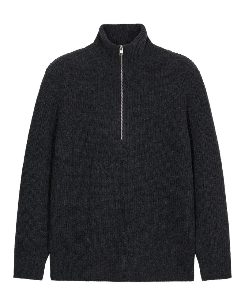 Closed Gerippter Pullover mit Reißverschluss - Grau Grau