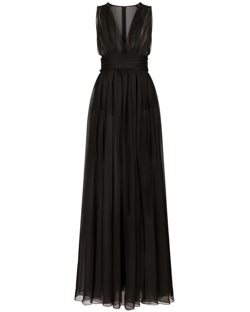 Dolce & Gabbana Semi-transparentes Abendkleid - Schwarz Schwarz