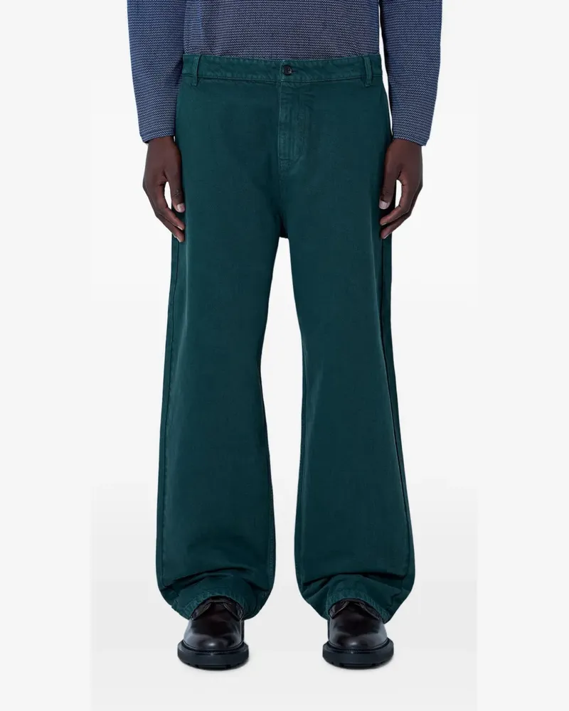 Miu Miu relaxed-fit wide-leg trousers - Grün Grün