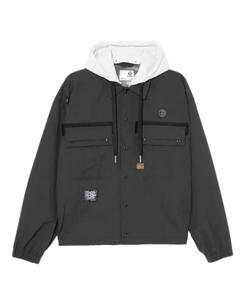 BAPE Jacke mit Logo-Patch - Schwarz Schwarz