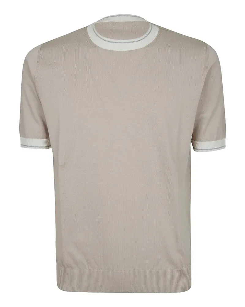 Eleventy ribbed-design T-shirt - Nude Nude