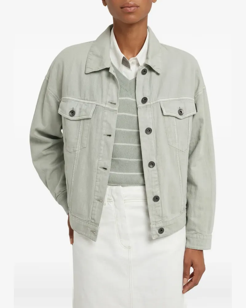 Brunello Cucinelli button-up denim jacket - Grün Grün