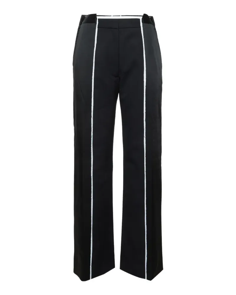 Victoria Beckham Hose mit Satinbesatz - Schwarz Schwarz