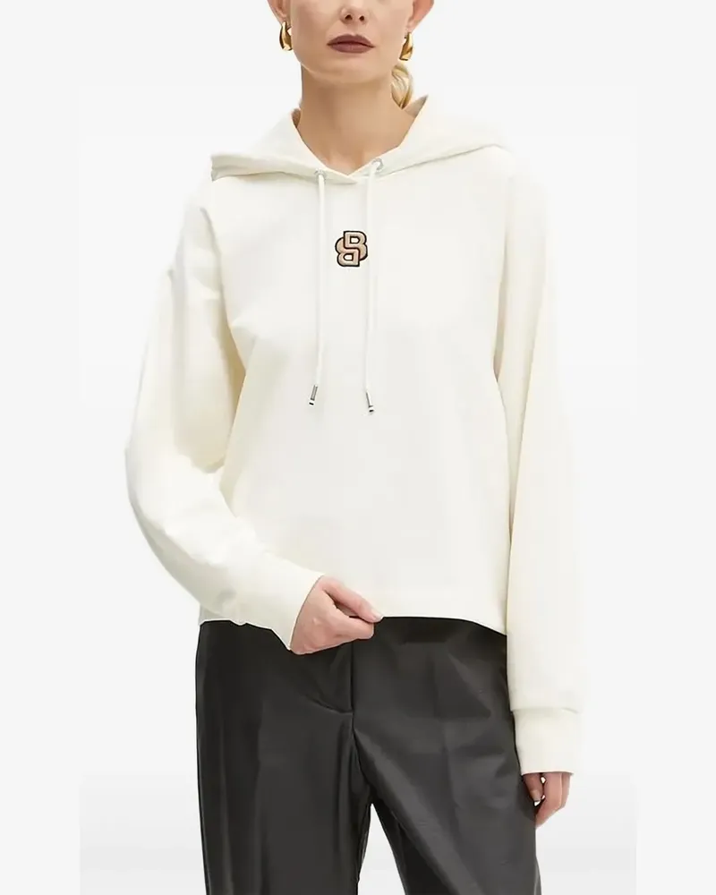 HUGO BOSS Hoodie mit Logo-Stickerei - Weiß Weiß