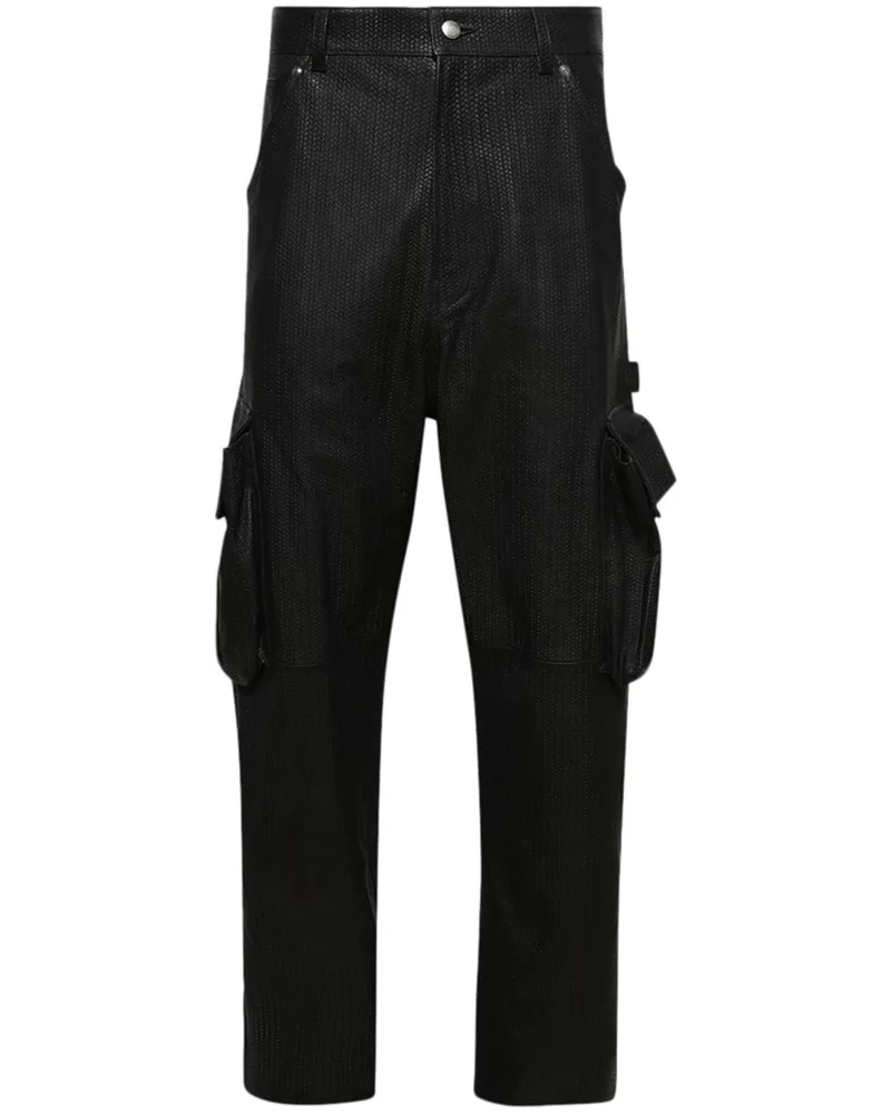 1989 STUDIO Cargohose mit Intreccio-Muster - Schwarz Schwarz