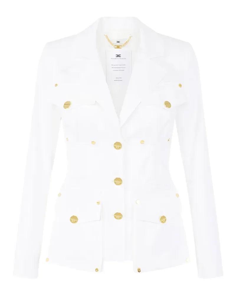 Elisabetta Franchi gabardine cargo-pockets jacket - Weiß Weiß