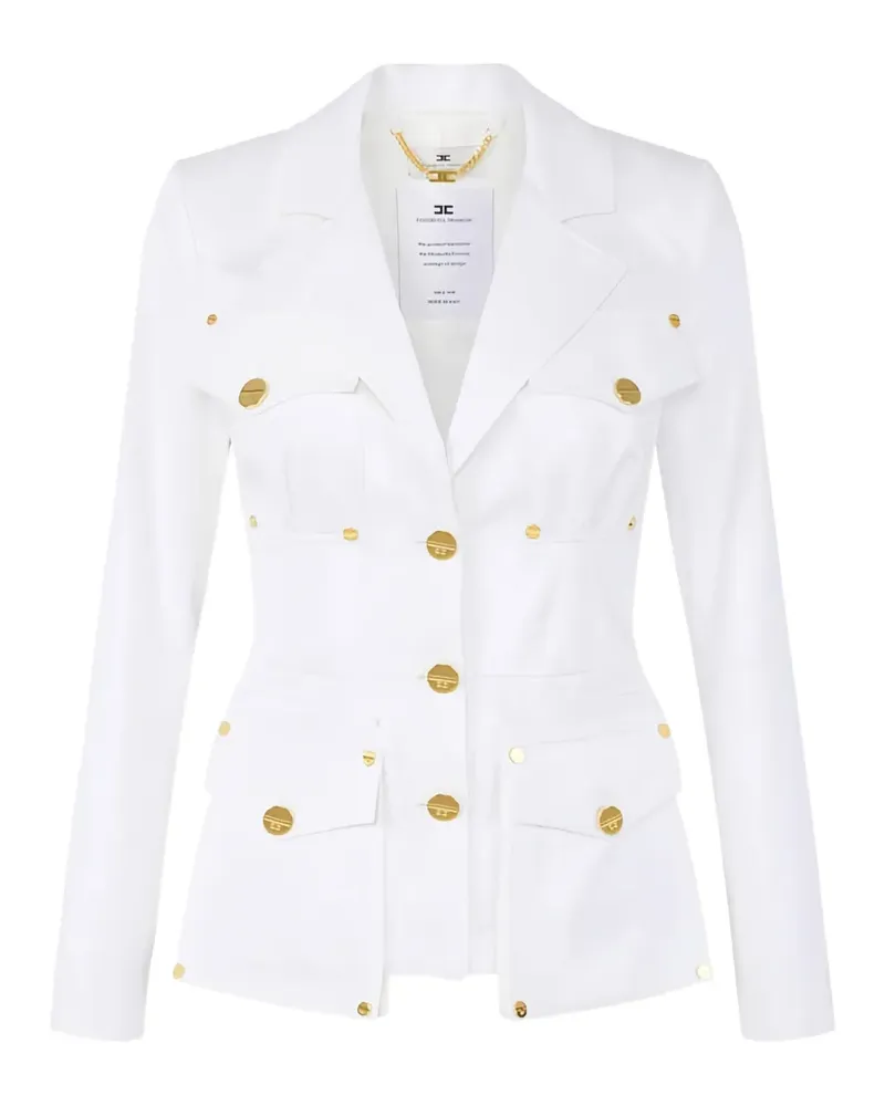 Elisabetta Franchi gabardine cargo-pockets jacket - Weiß Weiß