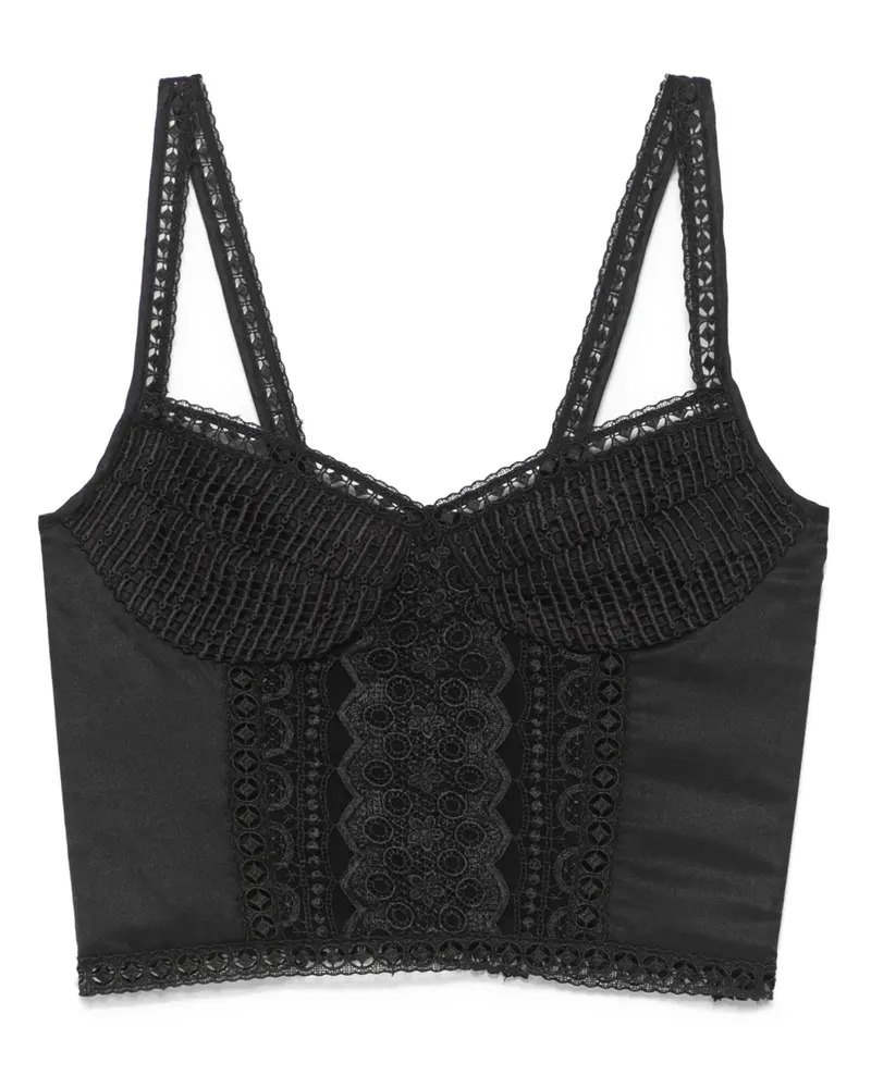 Charo Ruiz Sannie Cropped-Top - Schwarz Schwarz