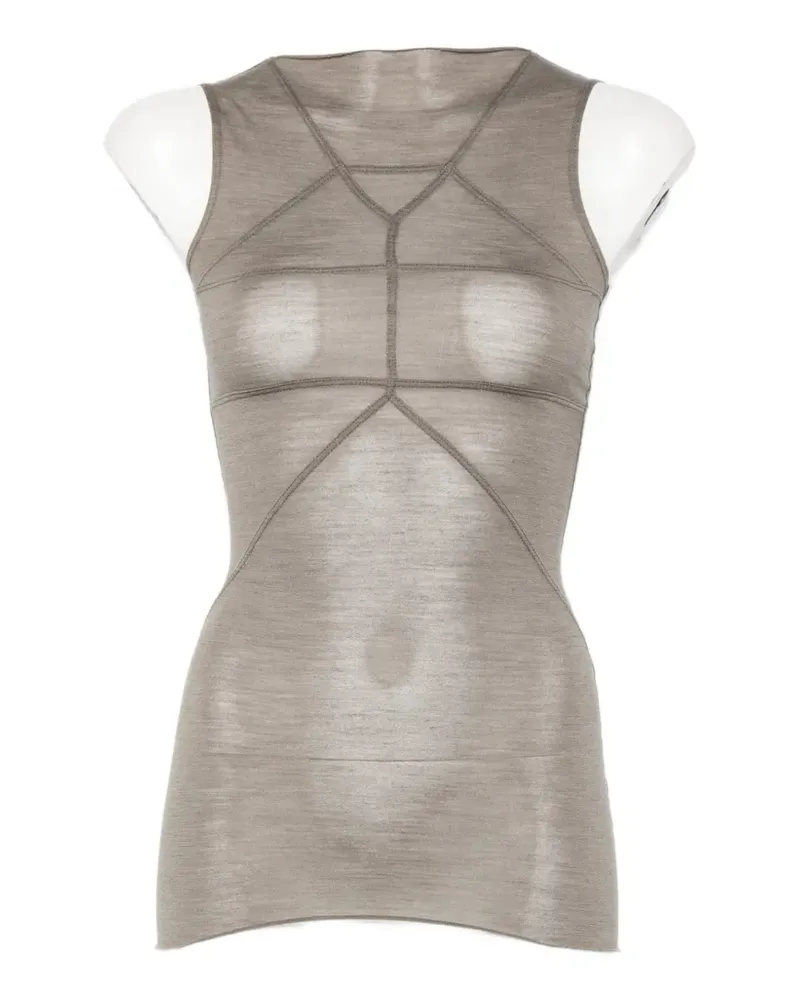 Rick Owens Tanktop mit markanter Naht - Grau Grau