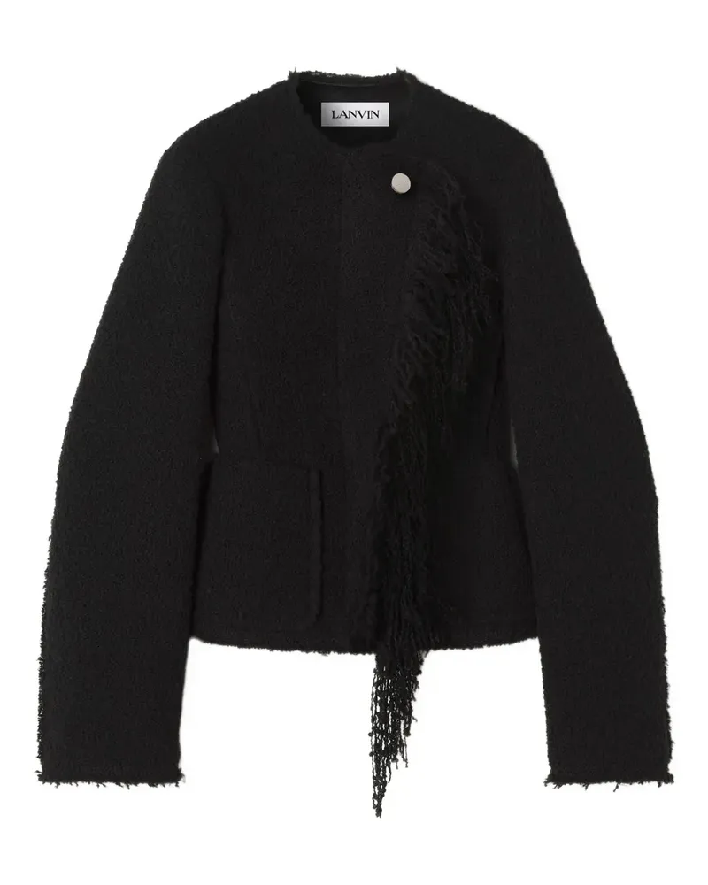 Lanvin Asymmetrische Jacke mit Fransen - Schwarz Schwarz
