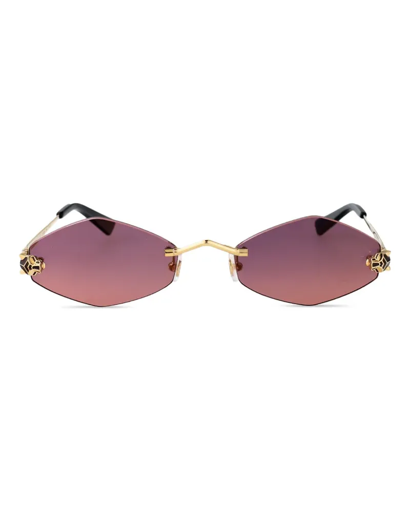 Cartier panthère-embellishment sunglasses - Gold Gold