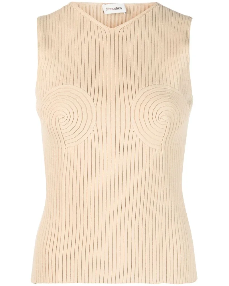 Nanushka Gestricktes Bustier - Braun Braun