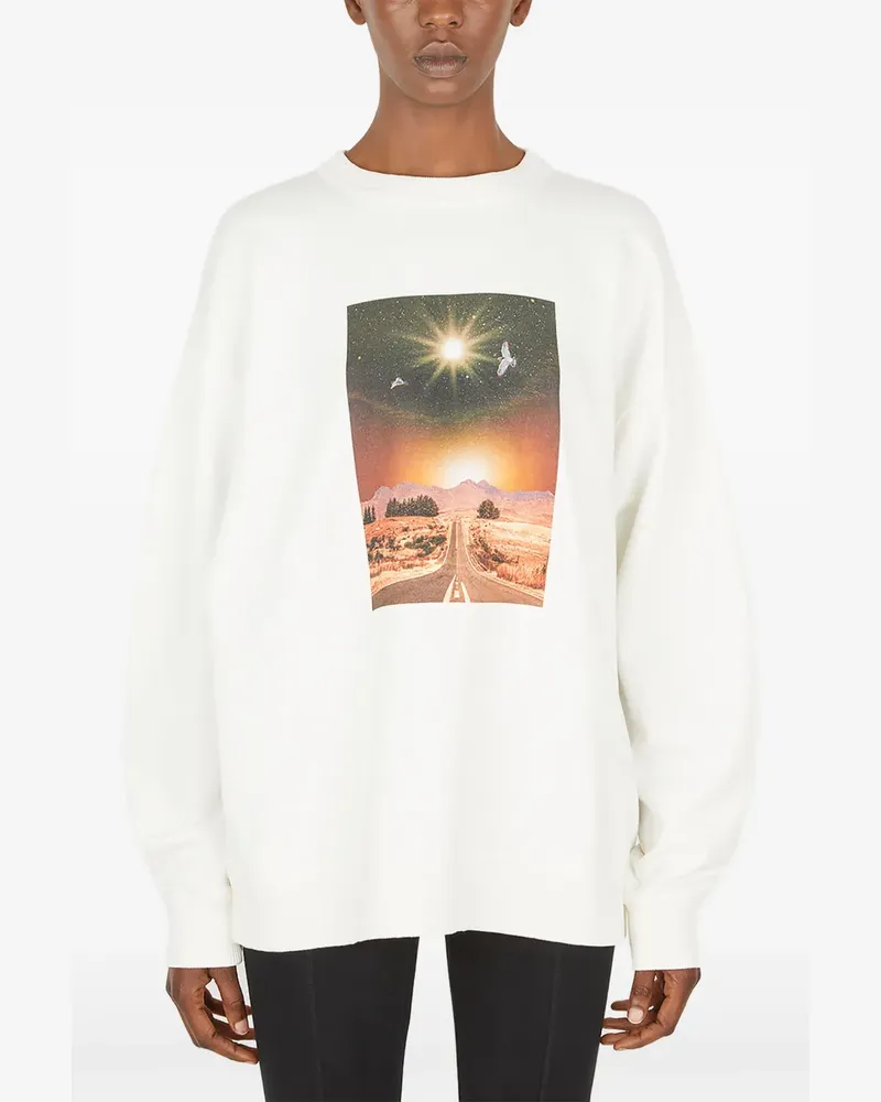 Rodebjer Sweatshirt mit grafischem Print - Weiß Weiß