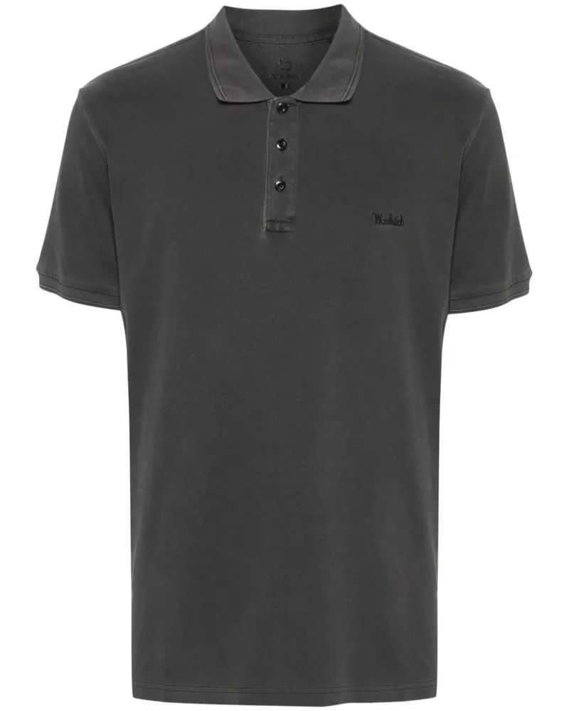 Woolrich Poloshirt mit Logo-Stickerei - Schwarz Schwarz
