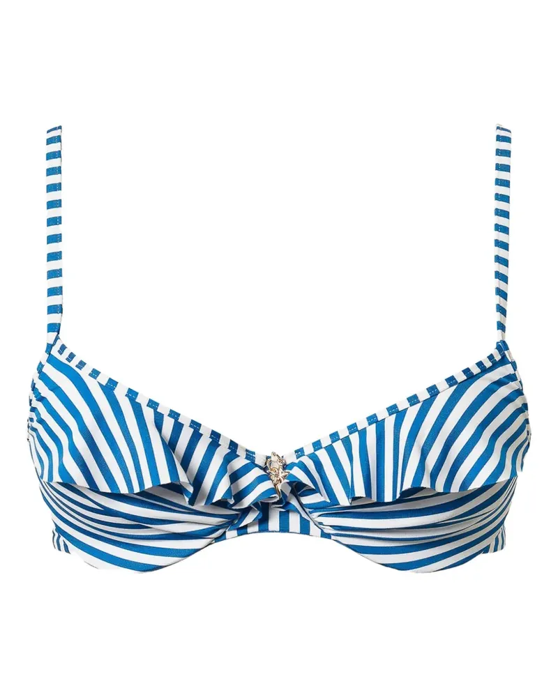 Twin-Set striped knitted bikini top - Blau Blau