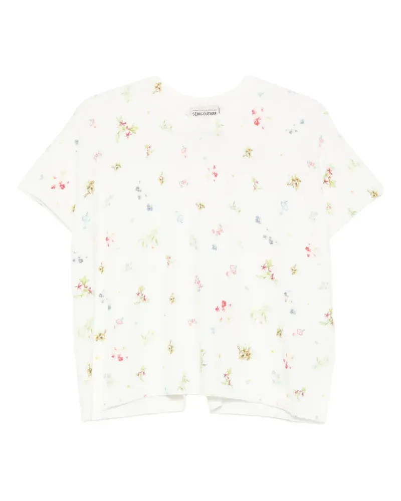 Semicouture floral-print T-shirt - Weiß Weiß