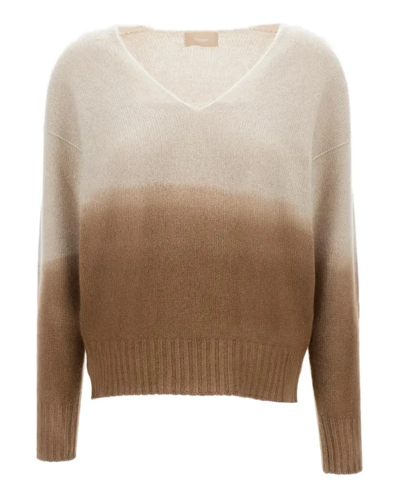 Drumohr  ribbed V-neck sweater - Braun Braun