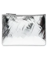 Maison Margiela Broken Mirror Clutch aus Leder Silber