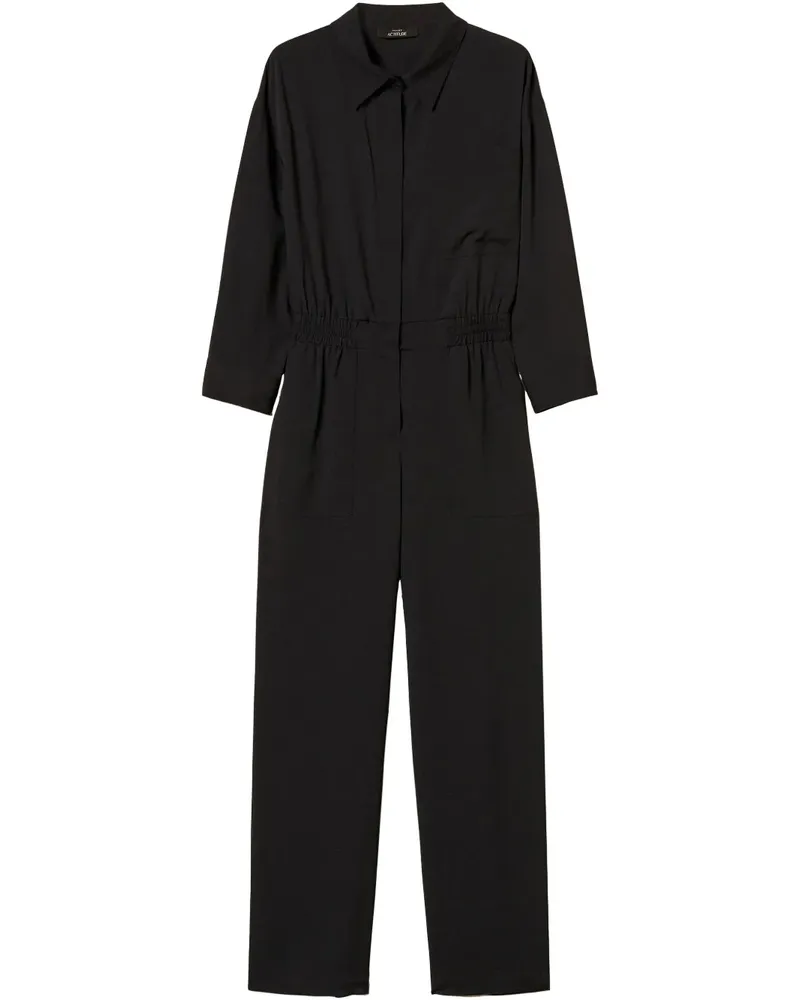 Twin-Set Jumpsuit aus Chinakrepp - Schwarz Schwarz