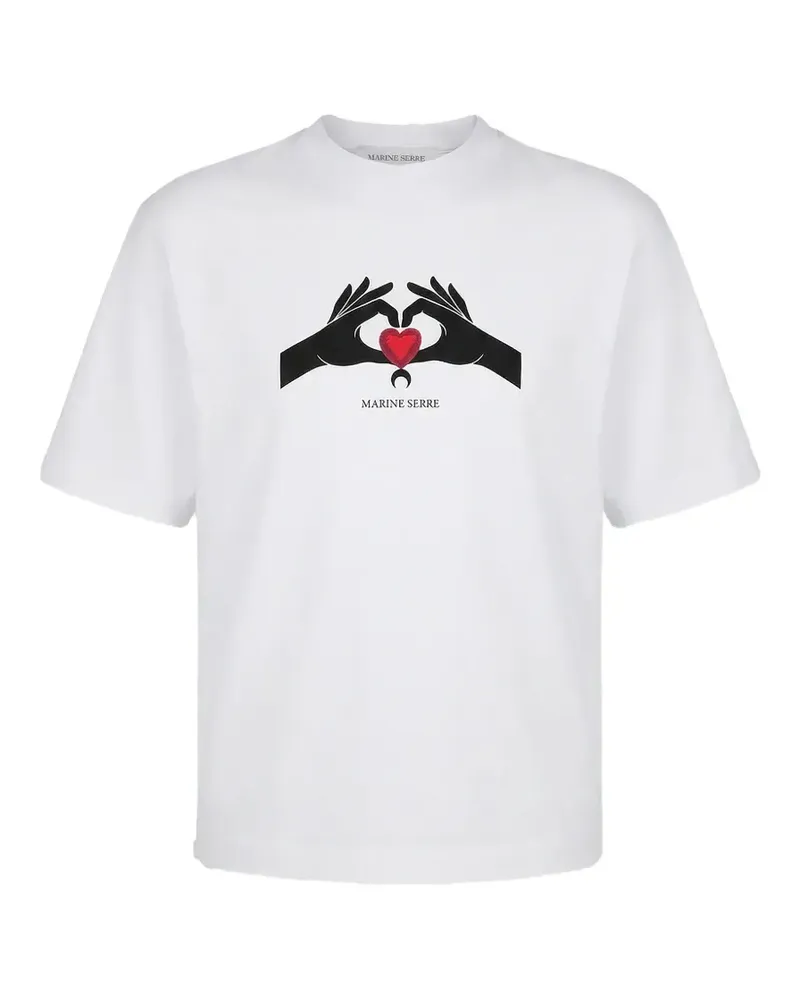 Marine Serre heart-print T-shirt - Weiß Weiß