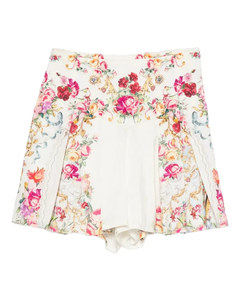 Camilla Kristallverzierte Shorts mit Blumen-Print - Nude Nude