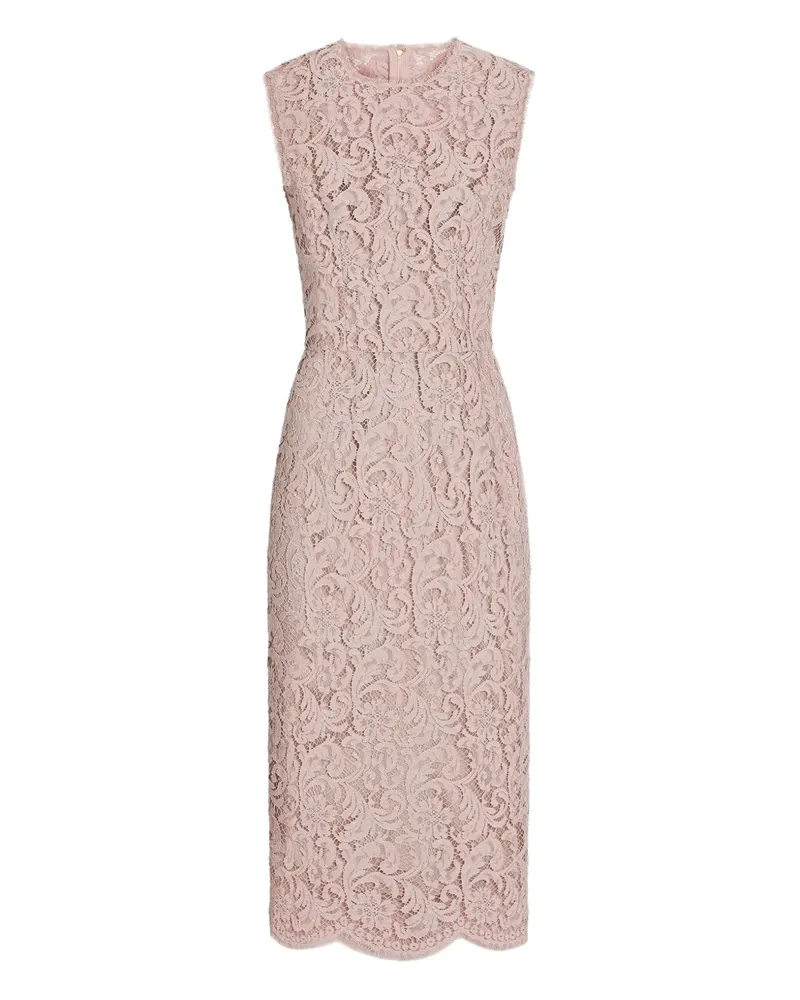 Dolce & Gabbana Cordonetto Midikleid aus Spitze - Rosa Rosa