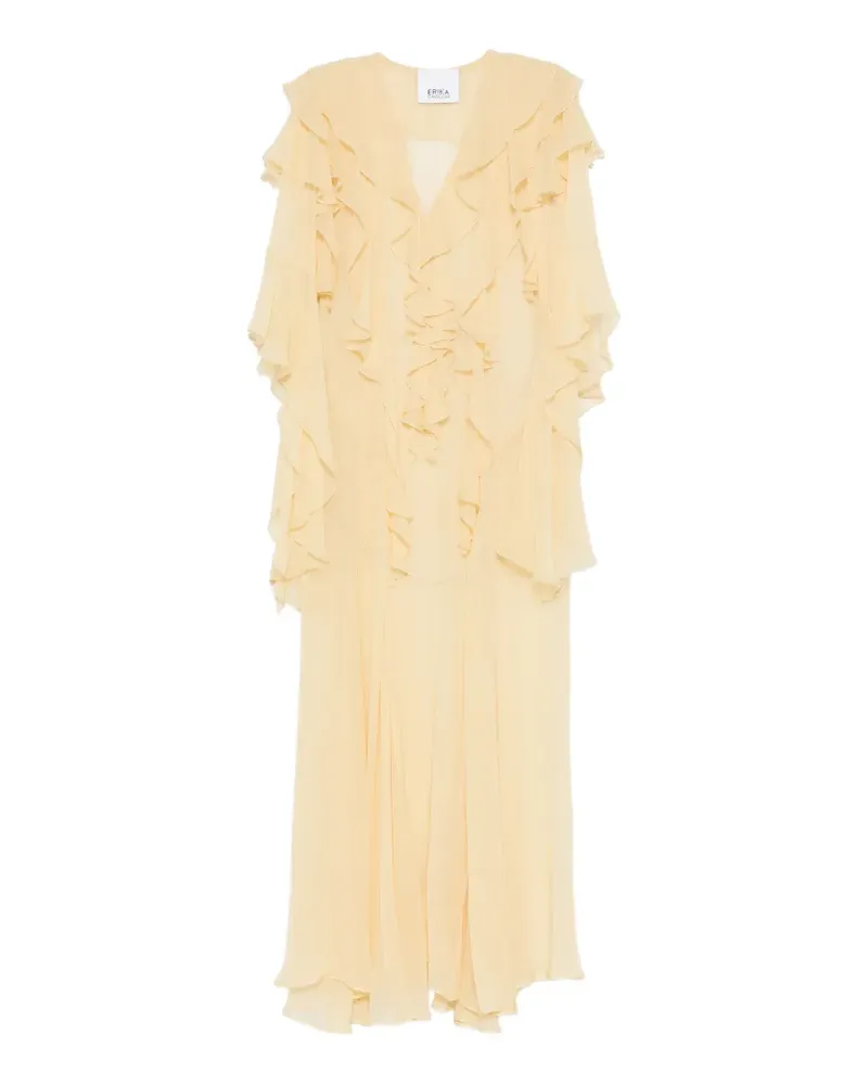 Erika Cavallini ruffled V-neck dress - Gelb Gelb