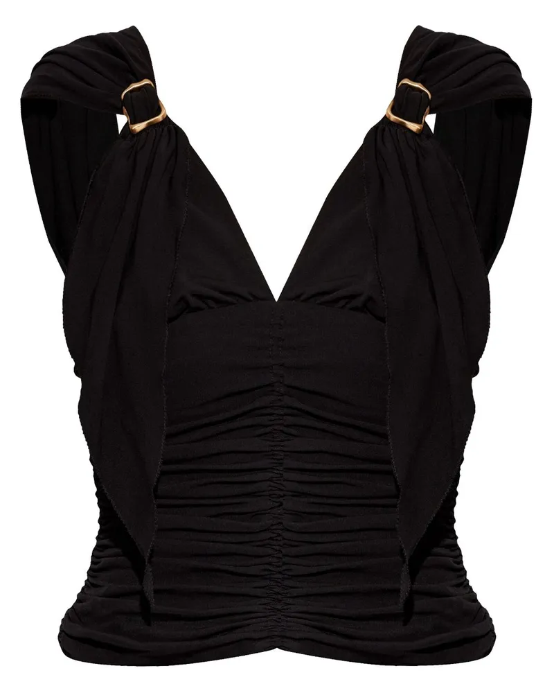 Cult Gaia Drapiertes Top - Schwarz Schwarz