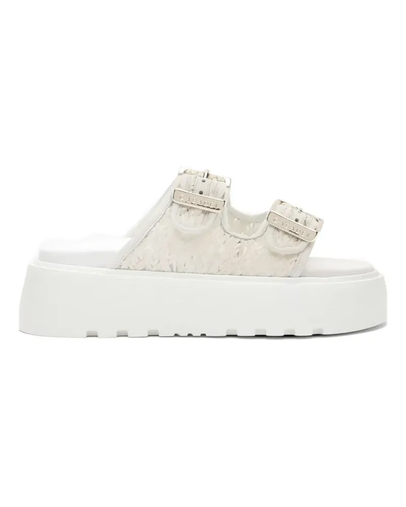 Casadei Birki woven buckle slides - Weiß Weiß