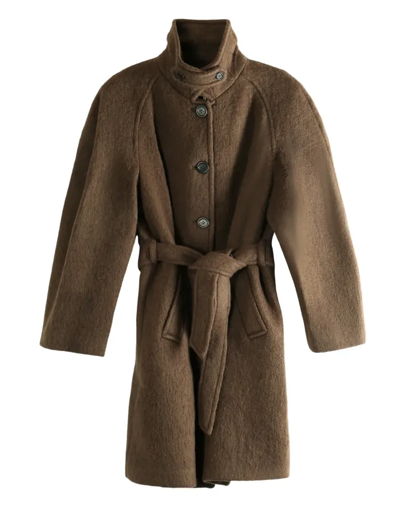 AMOMENTO belted button coat - Braun Braun