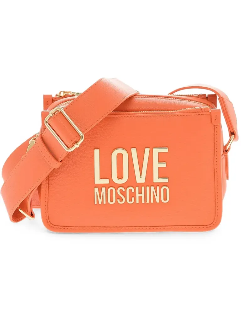 Moschino logo-plaque shoulder bag - Orange Orange