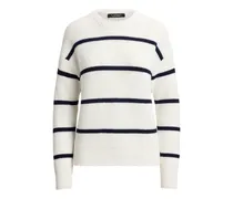 Gerippter Strickpullover - Weiß