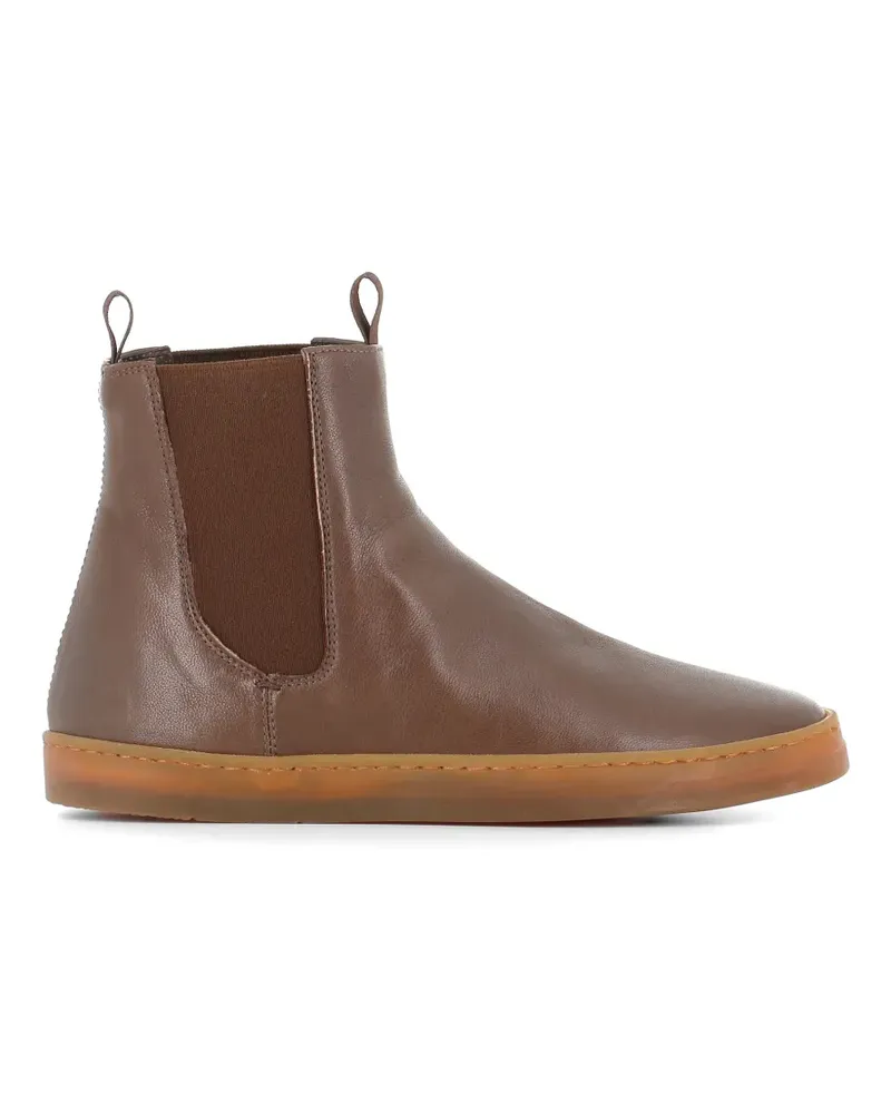 Officine Creative Italia pull-tab leather boots - Braun Braun