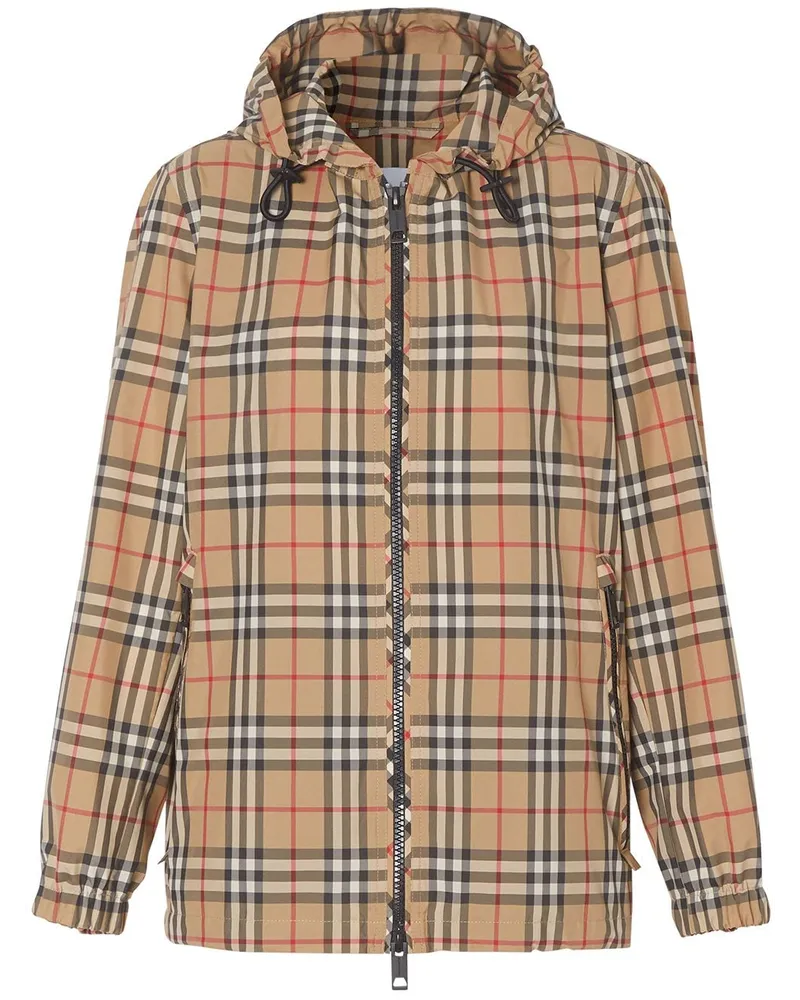 Burberry Karierte Kapuzenjacke - Nude Nude