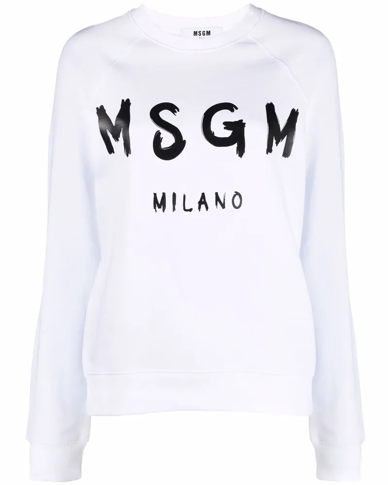 MSGM Sweatshirt mit Rundhalsausschnitt - Weiß Weiß