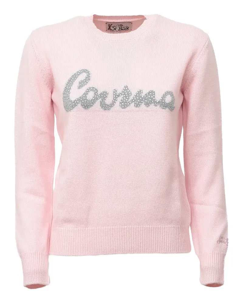 MC2 Saint Barth New Queen Pullover mit Strass - Rosa Rosa