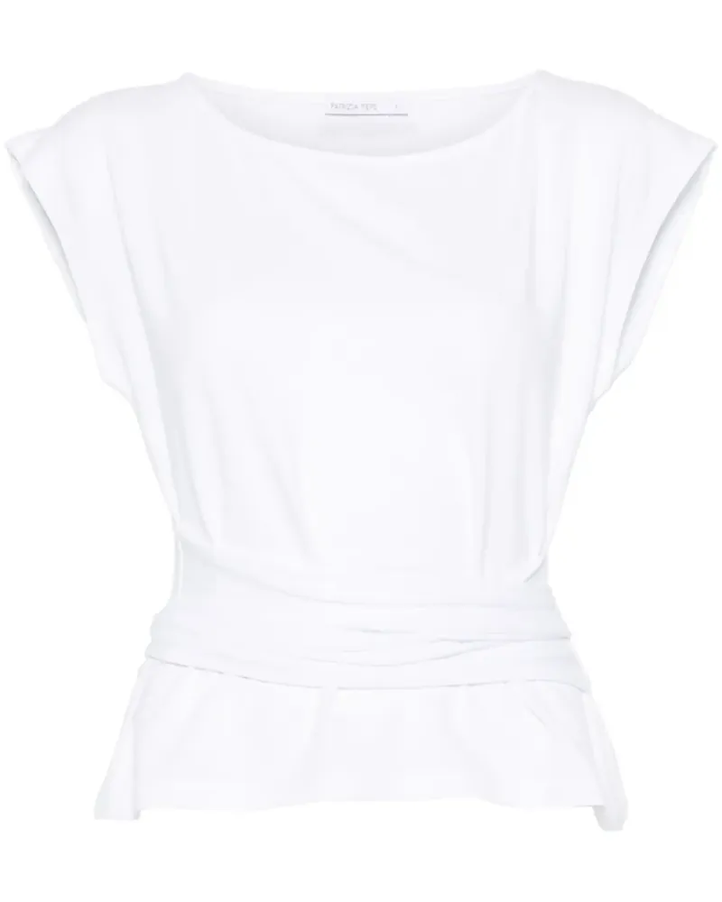 Patrizia Pepe T-Shirt mit Schnürung - Weiß Weiß
