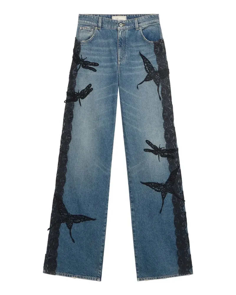 Blumarine Butterfly Lace Jeans - Blau Blau