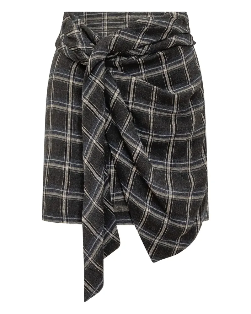 Isabel Marant knot plaid kimia-gd skirt - Schwarz Schwarz
