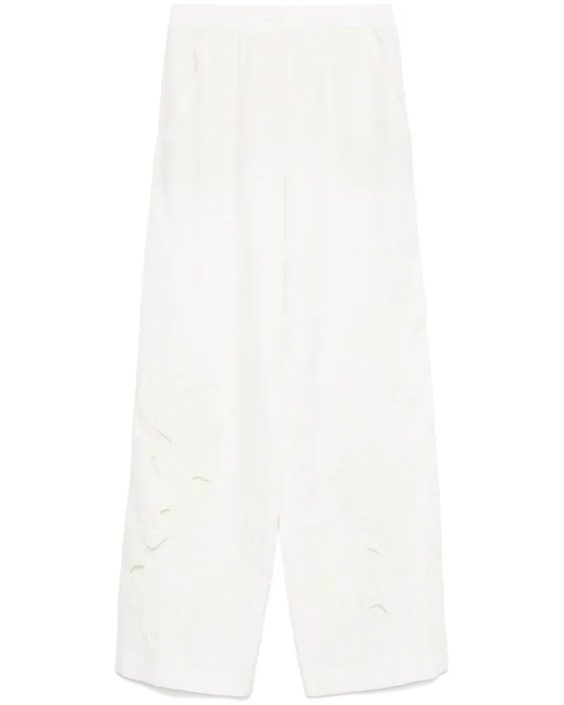 Dorothee Schumacher Hose mit Blumenstickerei - Weiß Weiß
