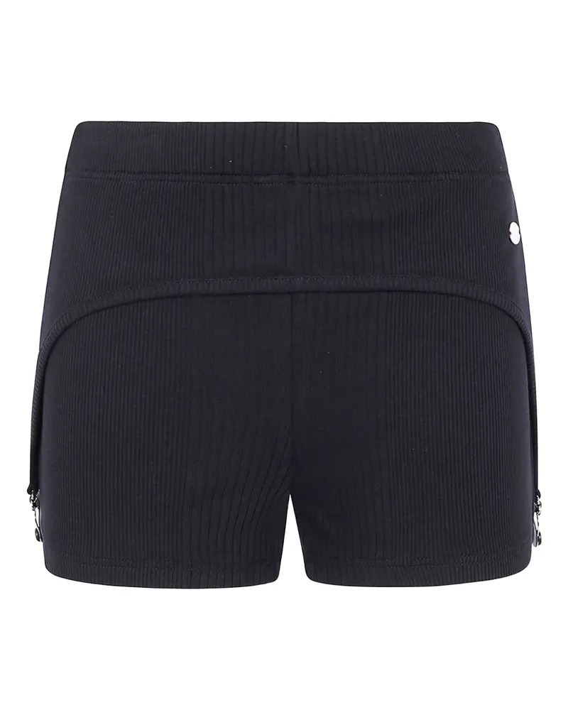 Jean Paul Gaultier Gerippte Shorts mit Strumpfhalter - Schwarz Schwarz